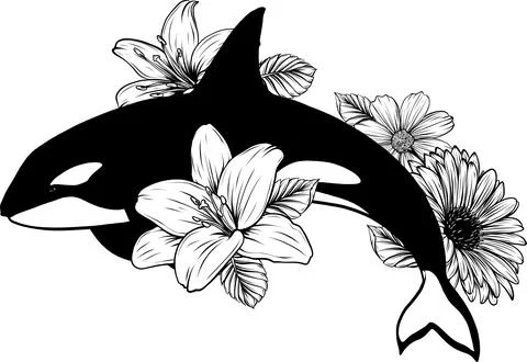 Realistic illustration of orca whale vector icon for web design isolated on Stock Illustration
