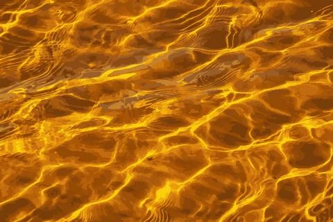 Realistic illustration of the reflection on the surface of the water in the.. Stock Illustration
