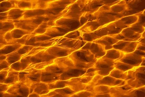 Realistic illustration of the reflection on the surface of the water in the.. Stock Illustration