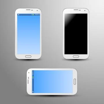 Realistic Illustrations of a white smartphone Stockillustratie