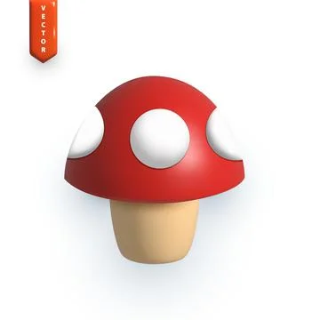 Realistic image of fly agaric. 3d illustration. Vector Stock Illustration