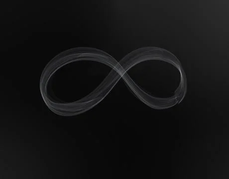 Realistic infinity shape of smoke isolated on dark background ep01 Stock Illustration