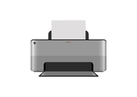 Realistic inkjet printer isoalted on white background Stock Illustration