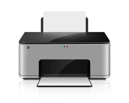 Realistic inkjet printer vector design illustration isoalted on white background Stockillustratie