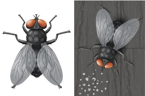 Realistic insect fly in vector Stock Illustration
