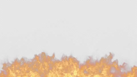 Realistic Intense Fire Flames Burning on Transparent Background, Endless Loop Stock Footage 334572414