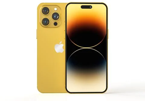 Realistic IPhone 14 Pro Max set with front and back view studio shot :Bangkok Stock Photos