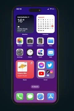 Realistic IPhone 14 Pro Max set with front and back view studio shot :Bangkok Stock Photos
