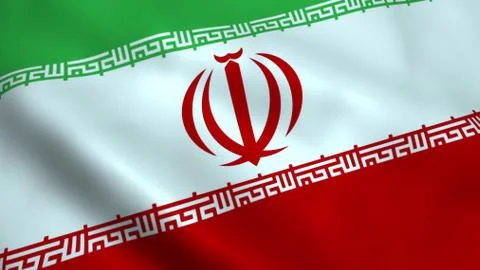 Realistic Iran flag Stock Illustration