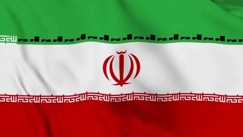 Realistic Iran waving flag. Stockbeeldmateriaal 202604334