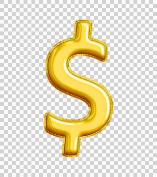 Realistic "$" Isolated Balloon Text Effect. Stock Illustration