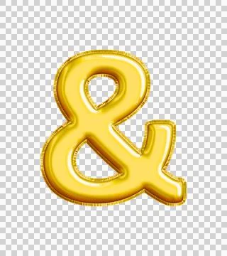 Realistic "&amp;" Isolated Balloon Text Effect. 库存插图