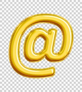 Realistic "@" Isolated Balloon Text Effect. 库存插图