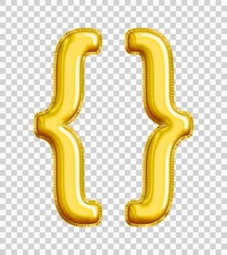 Realistic "{}" Isolated Balloon Text Effect. Stock Illustration