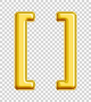 Realistic "[]" Isolated Balloon Text Effect. 库存插图