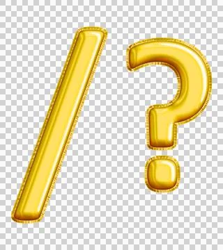 Realistic "/?" Isolated Balloon Text Effect. 库存插图