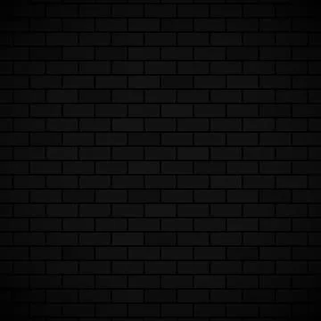 Realistic isolated black brick wall background for template. Background textu Stock Illustration
