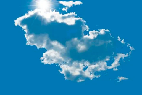 Realistic isolated cloud on the blue sky background Stock Photos