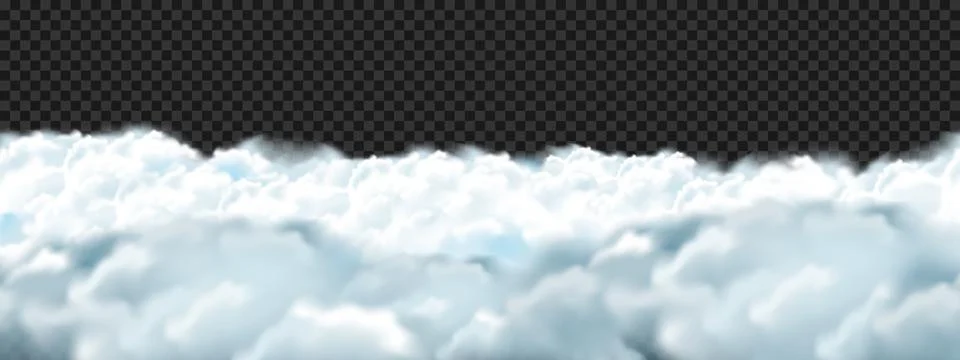 Realistic isolated cloud sky for template decoration covering on transparent Stock Illustration