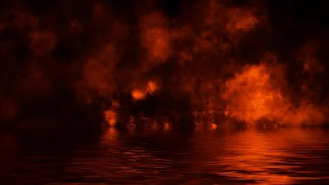 Realistic isolated fire effect for decoration and covering on black backgroun Stock Illustration