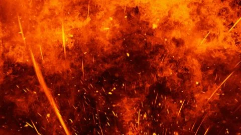 Realistic isolated fire effect for decoration and covering on black backgroun Stock Illustration