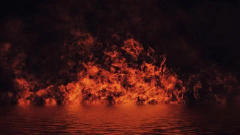 Realistic isolated fire effect for decoration and covering with refleticon in Stock Illustration