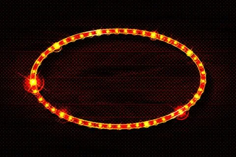 Realistic isolated rel lightbox marquee oval frame Stock Illustration