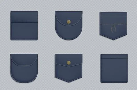 Realistic jeans texture back pocket patch vector Stock Illustration