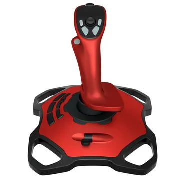 Realistic joystick for flight simulator isolated on white background Stock Illustration