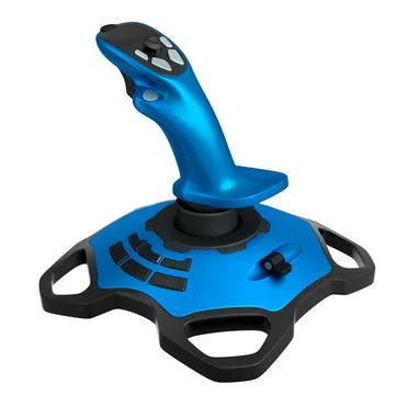 Realistic joystick for flight simulator isolated on white background Stock Illustration