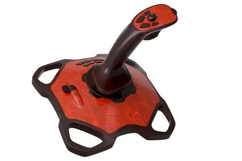 Realistic joystick for flight simulator with seamless wavy pattern on white イラスト素材