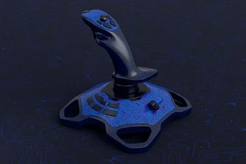 Realistic joystick for flight simulator with seamless wavy pattern on dark Stock Illustration