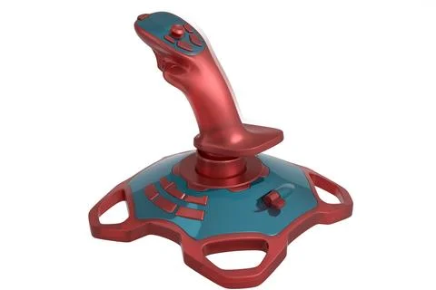 Realistic joystick for flight simulator in style glassmorphism or frosted glass Stock Illustration