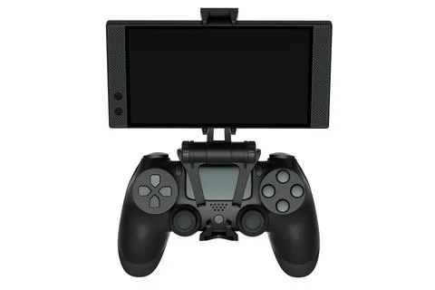 Realistic joystick for playing games on a mobile phone on white background Stock Illustration