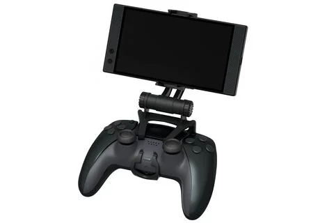 Realistic joystick for playing games on a mobile phone on white background Stock Illustration