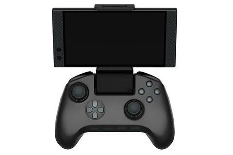 Realistic joystick for playing games on a mobile phone on white background Stock Illustration