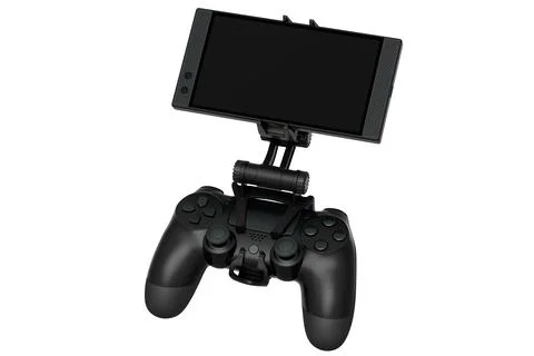 Realistic joystick for playing games on a mobile phone on white background Stock Illustration