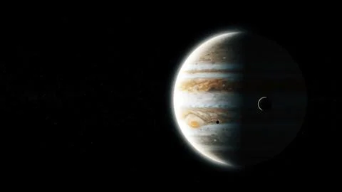 Realistic Jupiter from deep space 3D rendering Stock Illustration