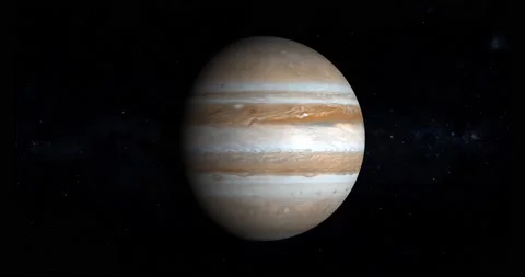 Realistic Jupiter planet spinning in space Stock Footage 147930253