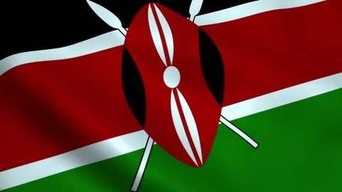 Realistic Kenya flag Stock Illustration