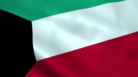 Realistic Kuwait flag Stock Illustration