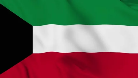 Realistic Kuwait waving flag. Stock Footage 202599227
