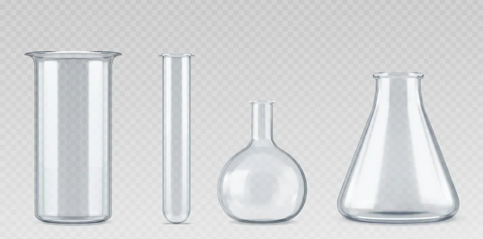 Realistic lab glassware set Stockillustratie
