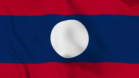 Realistic Laos waving flag. Stockbeeldmateriaal 202600487