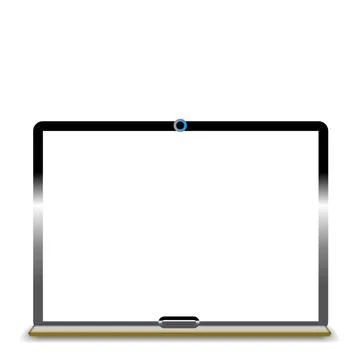 Realistic laptop base on white background. notebook computer with blank screen.  Stock Illustration