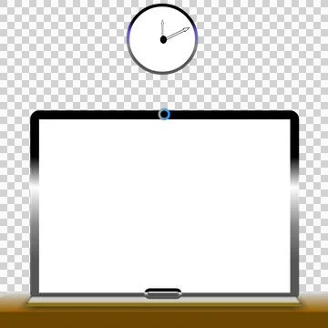 Realistic laptop base on white background. notebook computer with blank screen.  Stock Illustration