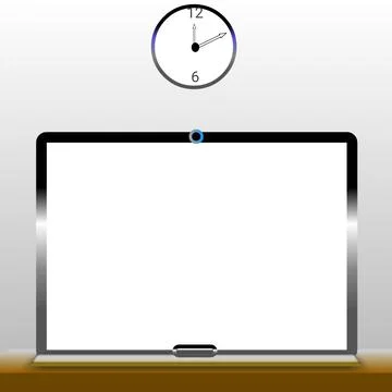 Realistic laptop base on white background. notebook computer with blank screen.  Stock Illustration