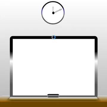 Realistic laptop base on white background. notebook computer with blank screen1 Illustrazione stock