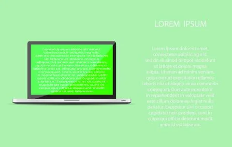Realistic laptop computer icon Stock Illustration