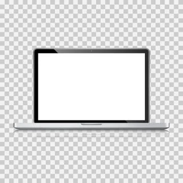 Realistic laptop, computer notebook with empty screen, vector illustration Stock Illustration